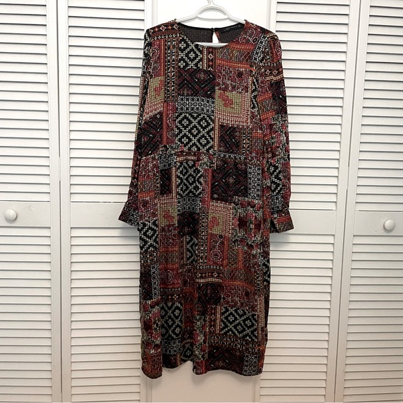 Zara Patchwork Dress size L - Picture 1 of 4